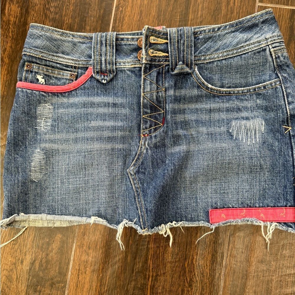 Amercrombie and Fitch Y2K mini low rise denim mini skirt sz 4